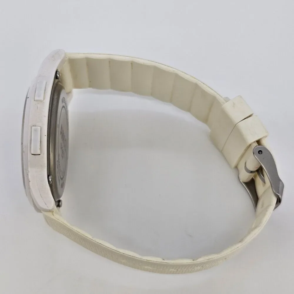 Beeasy AW02 Men's Ultra Slim Digital Watch 44MM White Plastic Bands New‎ Battery